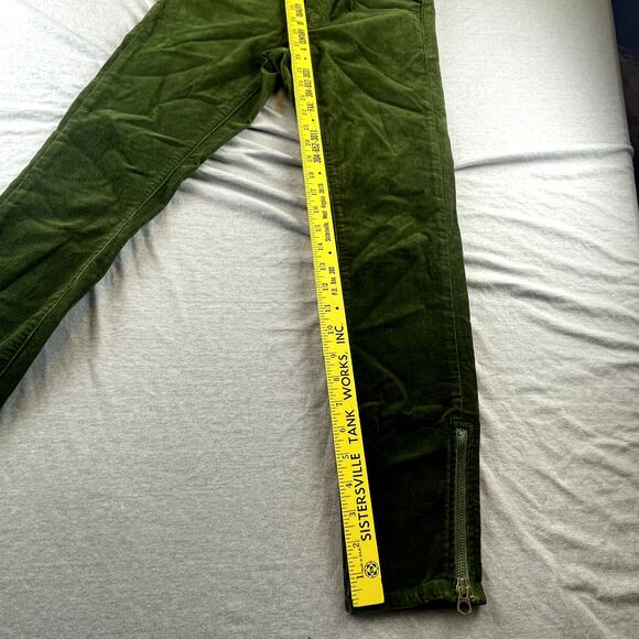 Ralph Lauren Rugby Green Corduroy Pants Tapered Zippered Ankles 6 - Picture 7 of 9